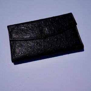 Black Genuine Leather Envelope Large Wallet